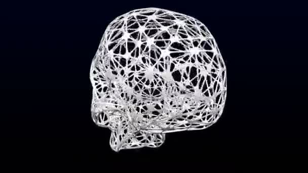 Las Estructuras Celulares Como Cráneo Artificial Dan Vuelta Loopable Luma — Vídeos de Stock