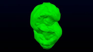 Dolar işareti şişirme küre ve küre boşaltmak için dolar işareti. Loopable. Luma mat. 3D render.