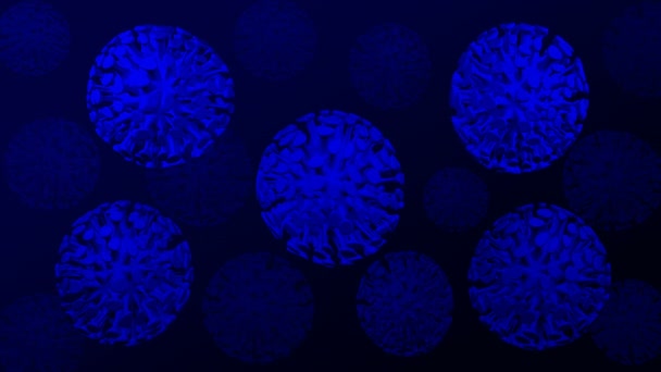 Virus Tmavě Modrém Pozadí Makro Loopable Vykreslování — Stock video