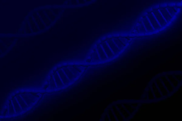 Dna Molecule Dark Blue Background Rendering — Stock Photo, Image