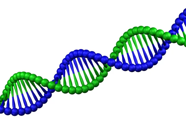 Molekuly Dna Izolovaných Bílém Pozadí Vykreslování — Stock fotografie