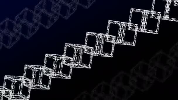 区块链 白色立方体作为哈因转身移动 卢玛特可循环 — 图库视频影像