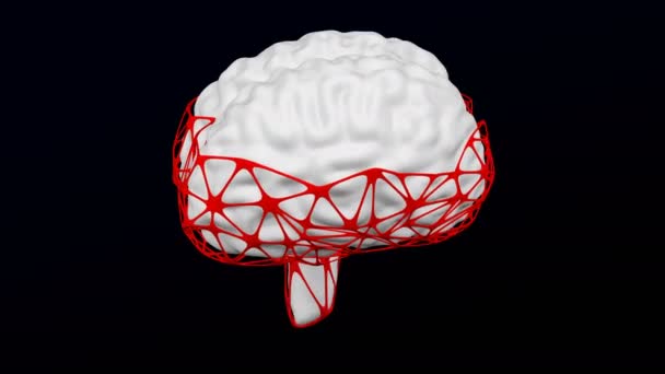 Concepto Trastorno Por Adicción Internet Cerebro Humano Red Vuelta Loopable — Vídeo de stock