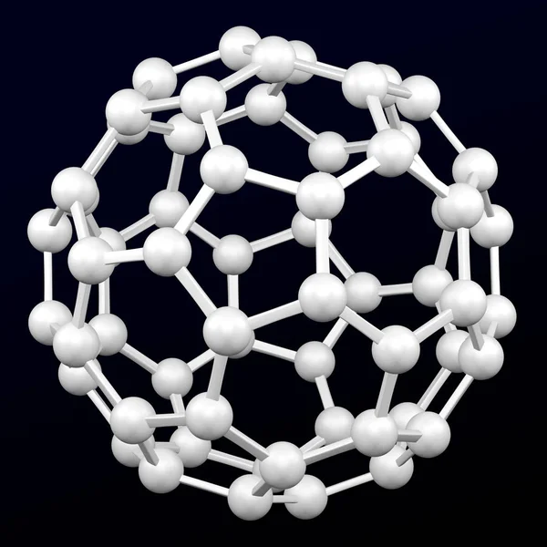 Abstrakt Bakgrund Vit Modell Atomen Svart Och Mörk Blå Bakgrunden — Stockfoto