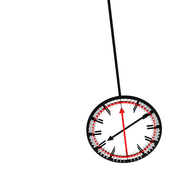 Péndulo con esfera de reloj con flechas largas. Renderizado 3D . — Foto de Stock