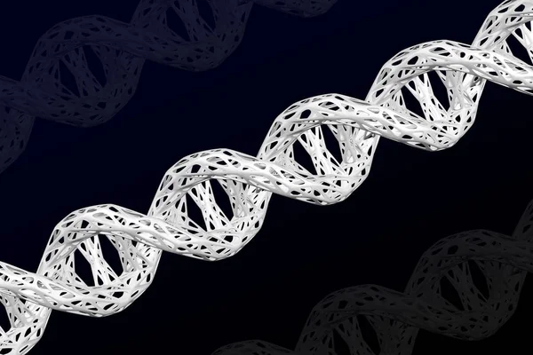 Клеточная структура молекулы ДНК. 3D рендеринг . — стоковое фото