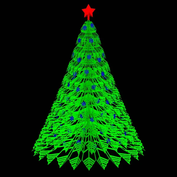 Зелене паперове Різдво. 3D візуалізація . — стокове фото