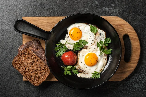 Fried Eggs Tomato — Stock Photo, Image