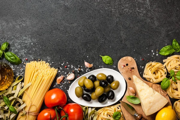 Conceito Cozinha Italiana Ingredientes Alimentares — Fotografia de Stock