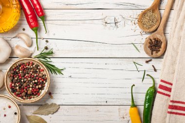 Baharat ile rustik yemek tablo