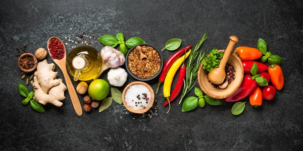 Cooking background with ingredients