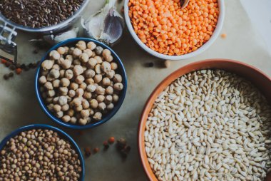 fasulye tohumları bir kabın içinde çeşitli