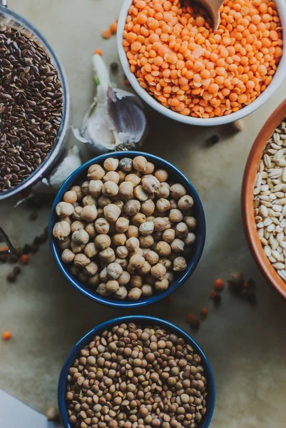 fasulye tohumları bir kabın içinde çeşitli