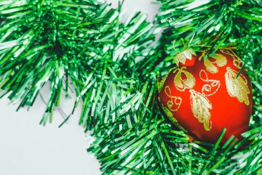 Noel arka plan kırmızı Noel dekorasyonu ile