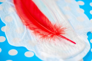 Kadın sağlığı konsepti fotoğrafı. Adet pedi ve tampon.