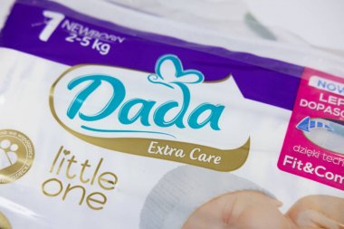 Sievierodonetsk, Ukrayna - 17 Şubat 2018: Yenidoğan bebek boyutu Dada bezi