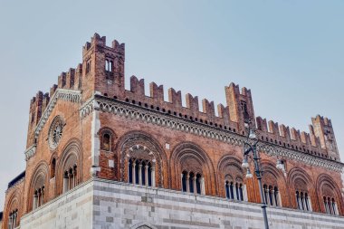 Gothic or council palace of Piacenza in Italy. HDR effect. clipart
