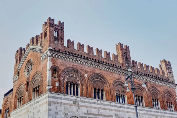 Gótikus Vagy Tanács Palace Piacenza Olaszország Hdr Hatása — Stock Fotó
