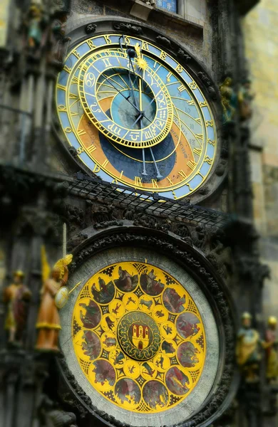 Praga Relógio Astronômico Praça Cidade Velha Praga República Checa Efeito — Fotografia de Stock