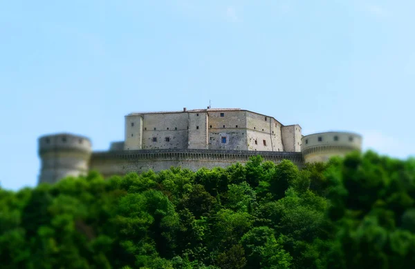 The Fortress of San Leo, San Leo, Italy. Tilt-shift effect applied.