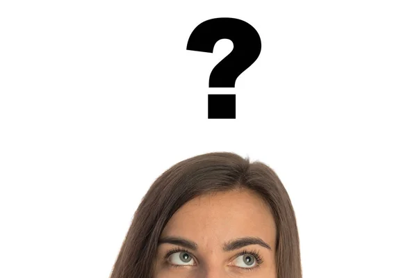 Bir soru işareti ile kız