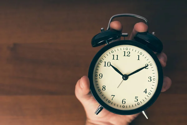 Reloj Despertador Negro Concepto Tiempo —  Fotos de Stock