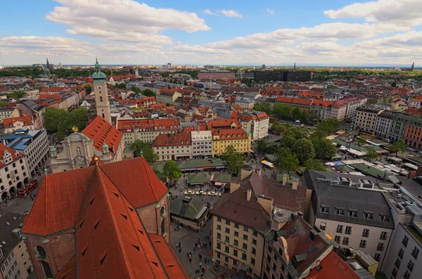 Münih Almanya Nisan 2018 Tarihi Merkezi Panoramik Hava Cityscape Bir — Stok fotoğraf