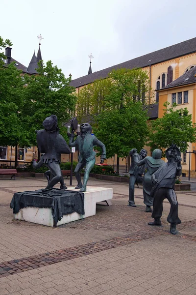 Люксембург Люксембург Май 2018 Смешные Скульптуры Площади Площадь Театра Возле — стоковое фото