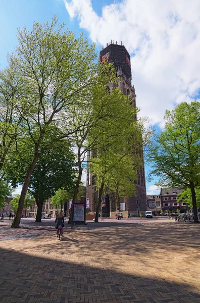 荷兰乌得勒支 2018年5月 在阳光明媚的日子 圣马丁大教堂的古塔 Dom 塔是荷兰最高的教堂塔 — 图库照片