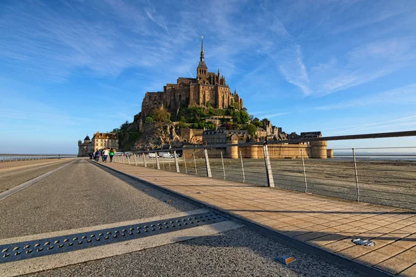 Prachtig Uitzicht Van Ochtend Van Abdij Van Mont Saint Michel — Stockfoto