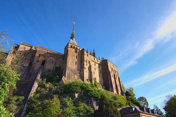 Wonderful Wide Angle View Ancient Mont Saint Michel View Small — Stock Photo, Image