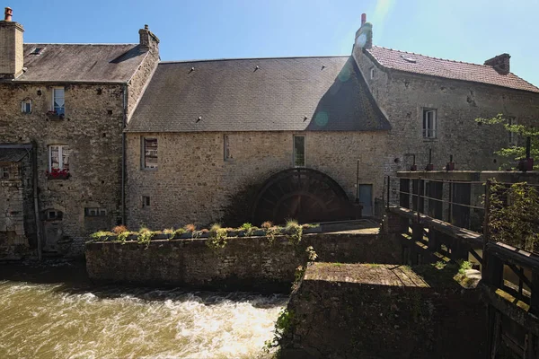 Moulin Eau Rivière Aure Dans Vieille Ville Bayeux Calvados Département — Photo