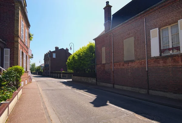 Typische Normannische Wohnhäuser Etretat Stadt Frühjahr Tretat Ist Eine Gemeinde — Stockfoto