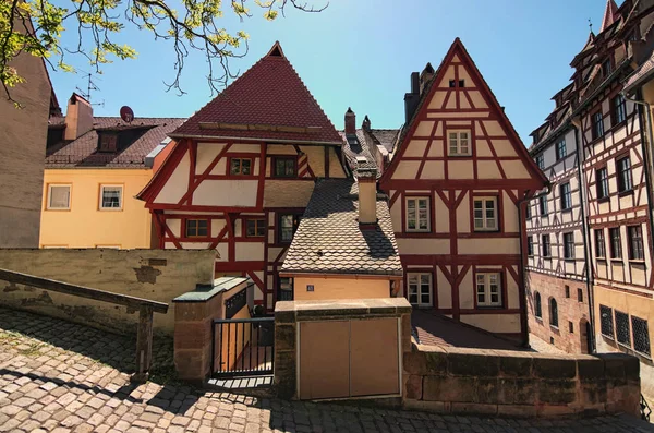 Antiguos Edificios Medievales Tradicionales Calle Nuremberg Nurnberg Región Mittelfranken Baviera —  Fotos de Stock