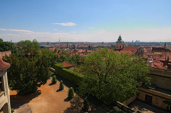 Skyline Vista Aerea Della Città Vecchia Praga Edifici Antichi Tetti — Foto Stock