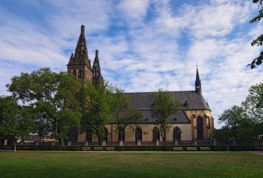 Eski Neo Gotik kilise of Saint Peter ve Paul Vysehrad (