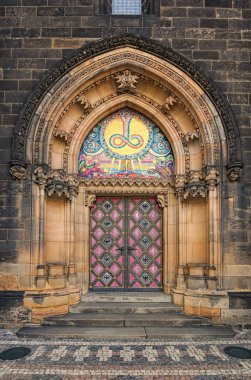 Eski Neo Gotik kilise of Saint Peter ve Paul Vysehrad (