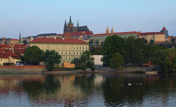 Vista Panorámica Del Castillo Praga Con Catedral San Vito Centro —  Fotos de Stock