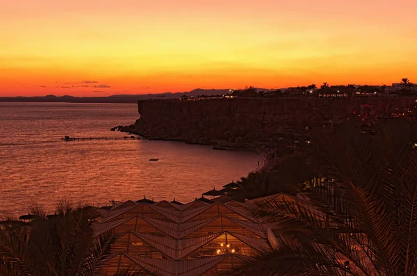 Malebná Krajina Slunce Fotografie Luxusní Pláže Rudém Moři Sharm Sheikh — Stock fotografie