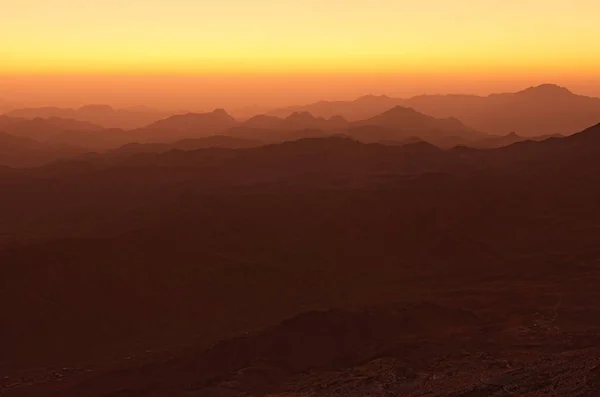 Vista Panorâmica Paisagem Monte Sinai Monte Horeb Gabal Musa Monte — Fotografia de Stock