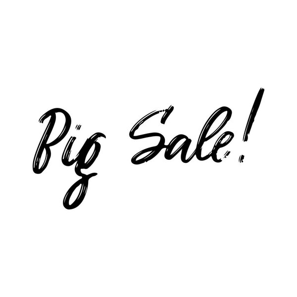 Большая распродажа рукописных букв. След сухой щетки. Художественная каллиграфия выделена на белом фоне. Векторная иллюстрация
.