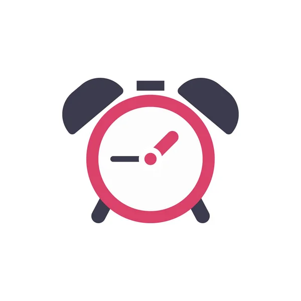 Ícone de alarme do relógio - sinal de hora - ilustração vetorial plana isolada no fundo branco . — Vetor de Stock