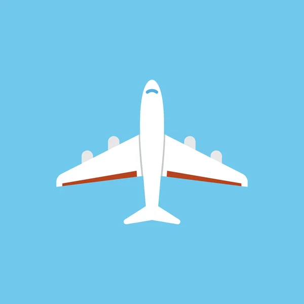 Icono del avión - ilustración vectorial plana aislada sobre fondo azul . — Archivo Imágenes Vectoriales