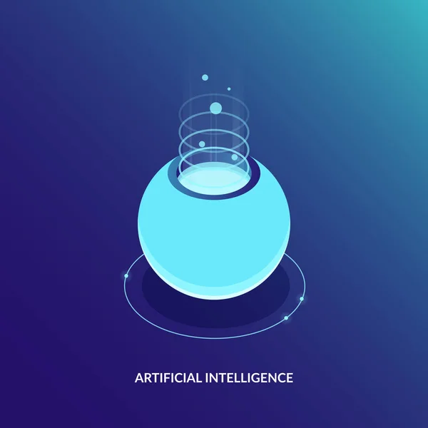 AI, mesterséges intelligencia, vagy szerver terem fogalom — Stock Vector