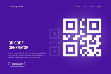 Qr Kodu Akıllı telefon taraması için web şablonu Oluşturma Örneği. Web sitesi tasarımı.