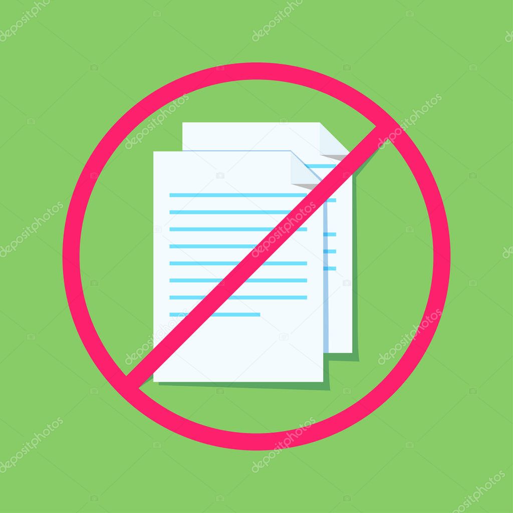 Rejection of documents. Stack of documents. Can use for web banner, infographics, hero images. Flat illustration.