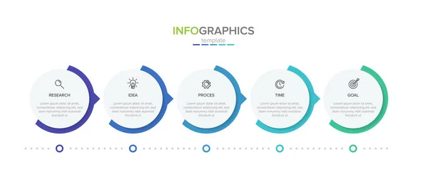 Vector infographic label template met pictogrammen. 5 opties of stappen. Infographics voor business concept. Kan gebruikt worden voor infographics, flowgrafieken, presentaties, websites, banners, drukwerk. — Stockvector