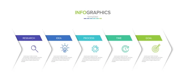 Vector infographic label template met pictogrammen. 5 opties of stappen. Infographics voor business concept. Kan gebruikt worden voor infographics, flowgrafieken, presentaties, websites, banners, drukwerk. — Stockvector