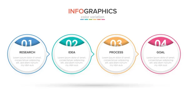 Infographic design with icons and 4 options or steps. Thin line vector. Infographics business concept. Can be used for info graphics, flow charts, presentations, web sites, banners, printed materials. — Stock Vector