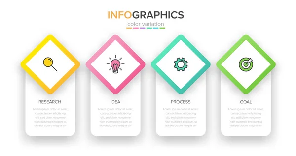 Infographic design with icons and 4 options or steps. Thin line vector. Infographics business concept. Can be used for info graphics, flow charts, presentations, web sites, banners, printed materials. — Stock Vector